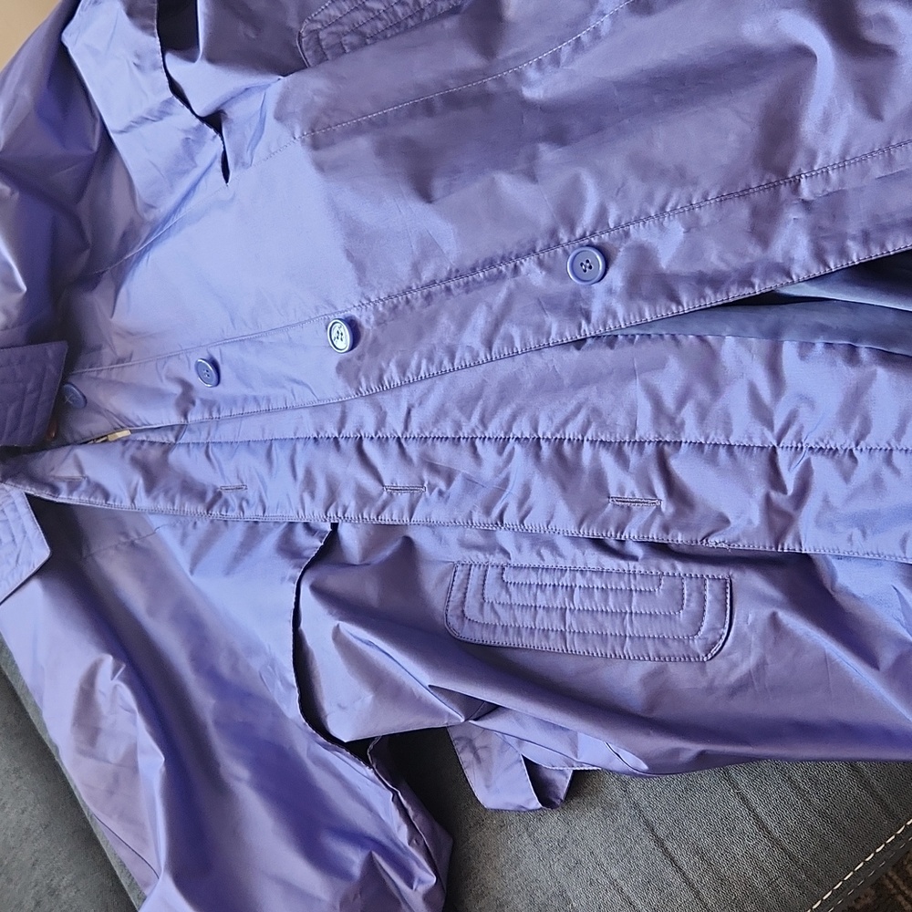New Vintage Fleet Street Periwrinkle Belted Trench Coat Women's Size 12 - Picture 14 of 16